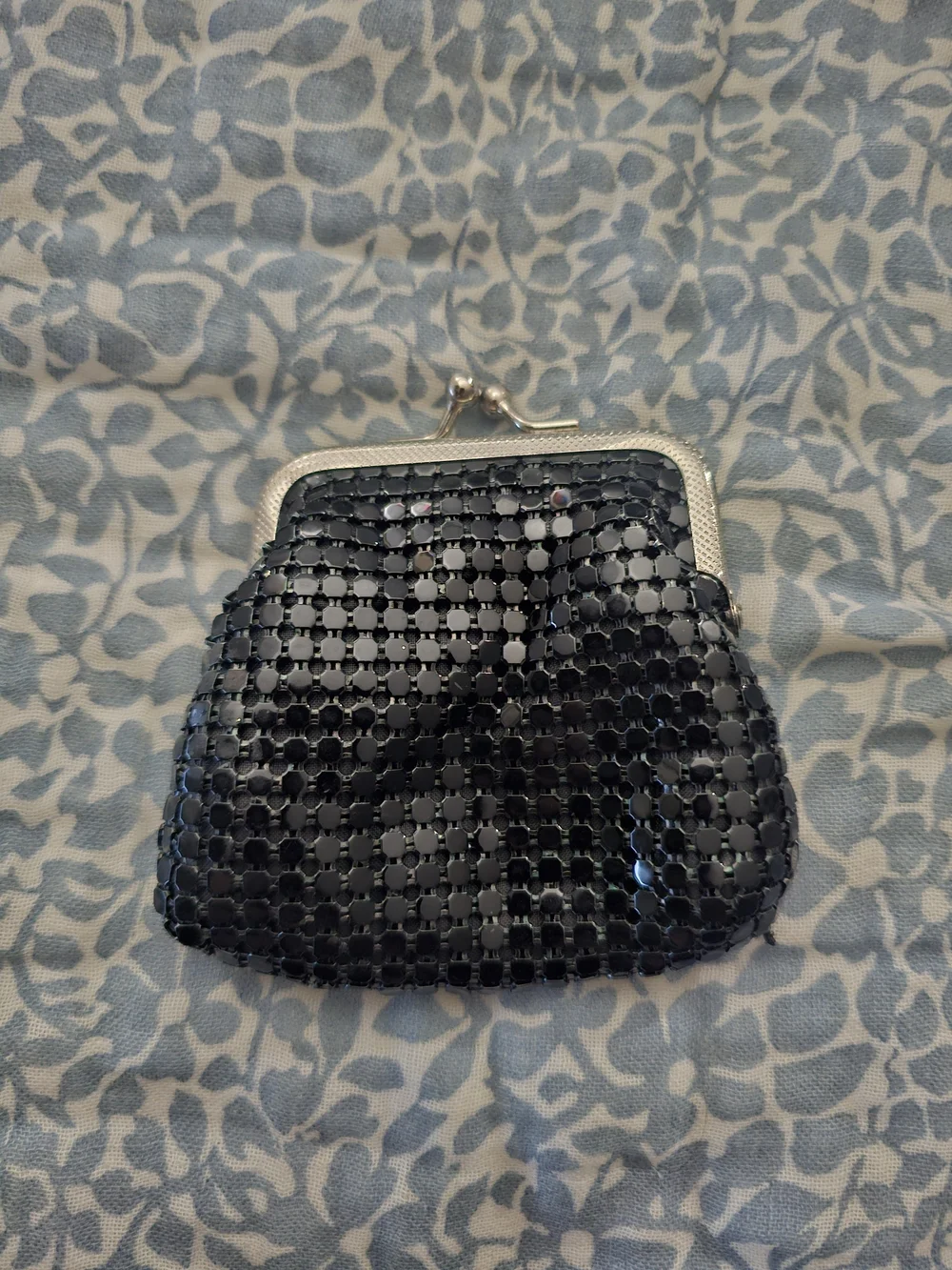Black Metal Mesh Coin Purse